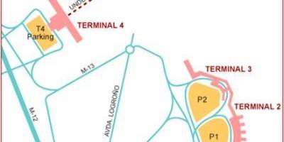 Տերմինալի մադրիդի օդանավակայանից քարտեզի վրա
